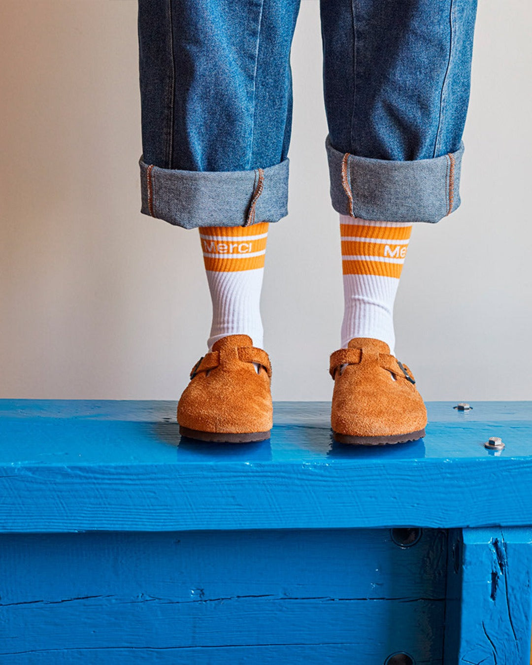 Merci - Chaussettes En Coton - Jaune Cityse