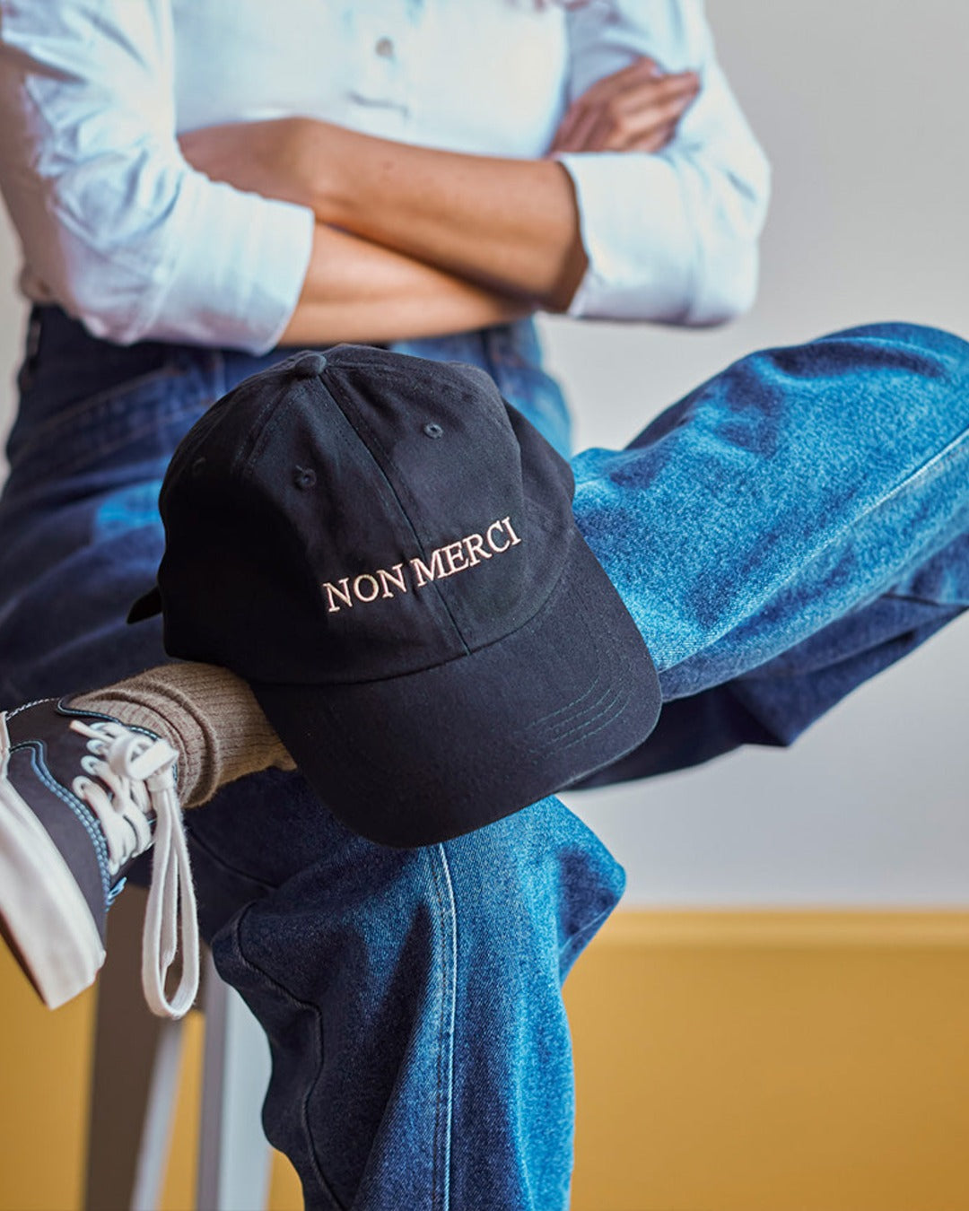 Merci - Casquette Brodée Non Merci - Noir