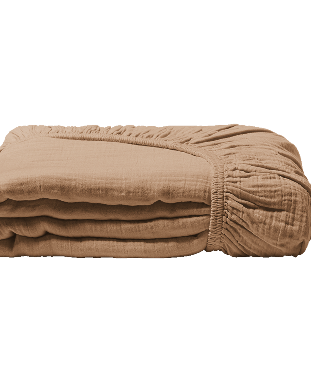 Merci - Cotton gauze fitted sheet - Eiffel Brown