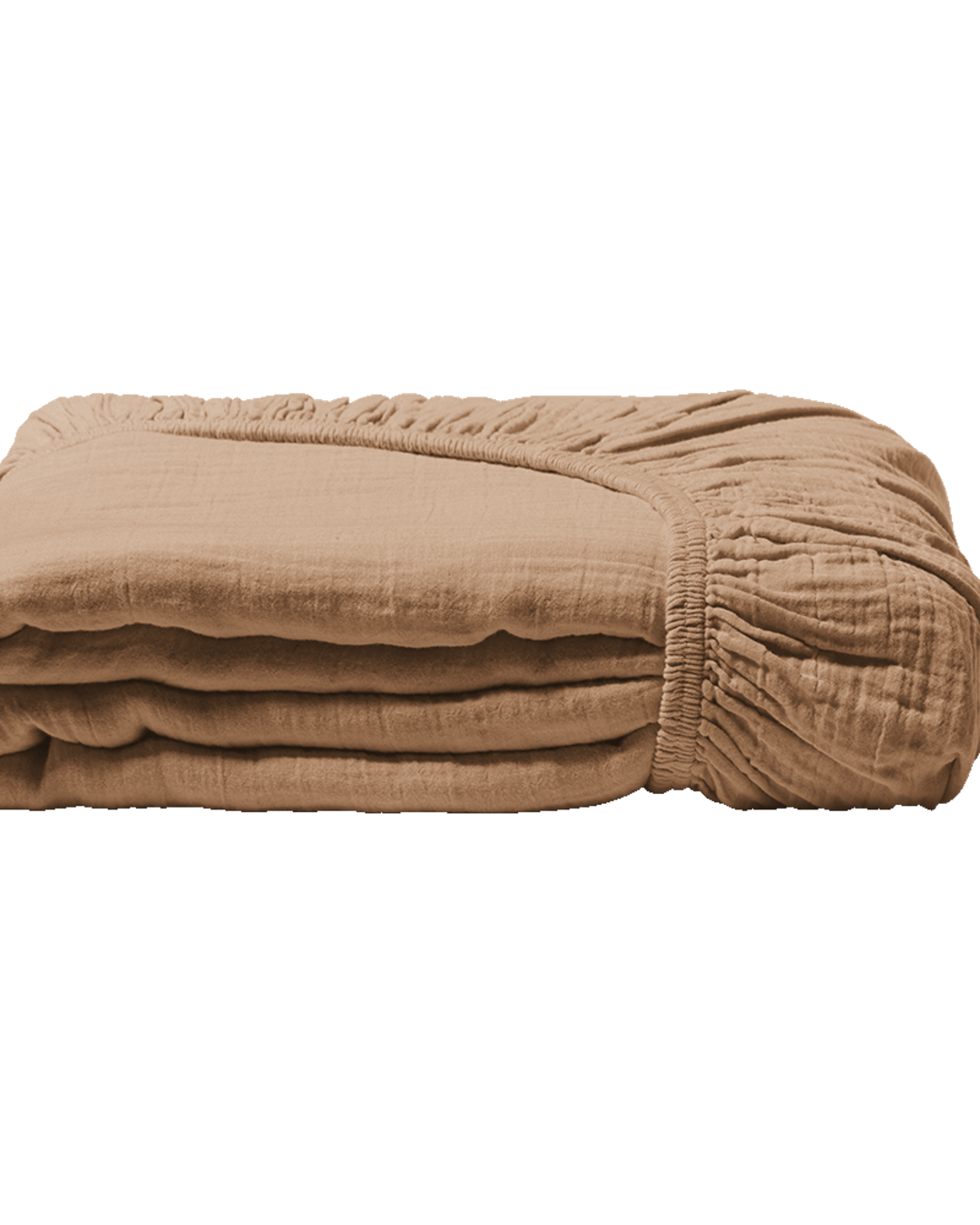 Merci - Cotton gauze fitted sheet - Eiffel Brown