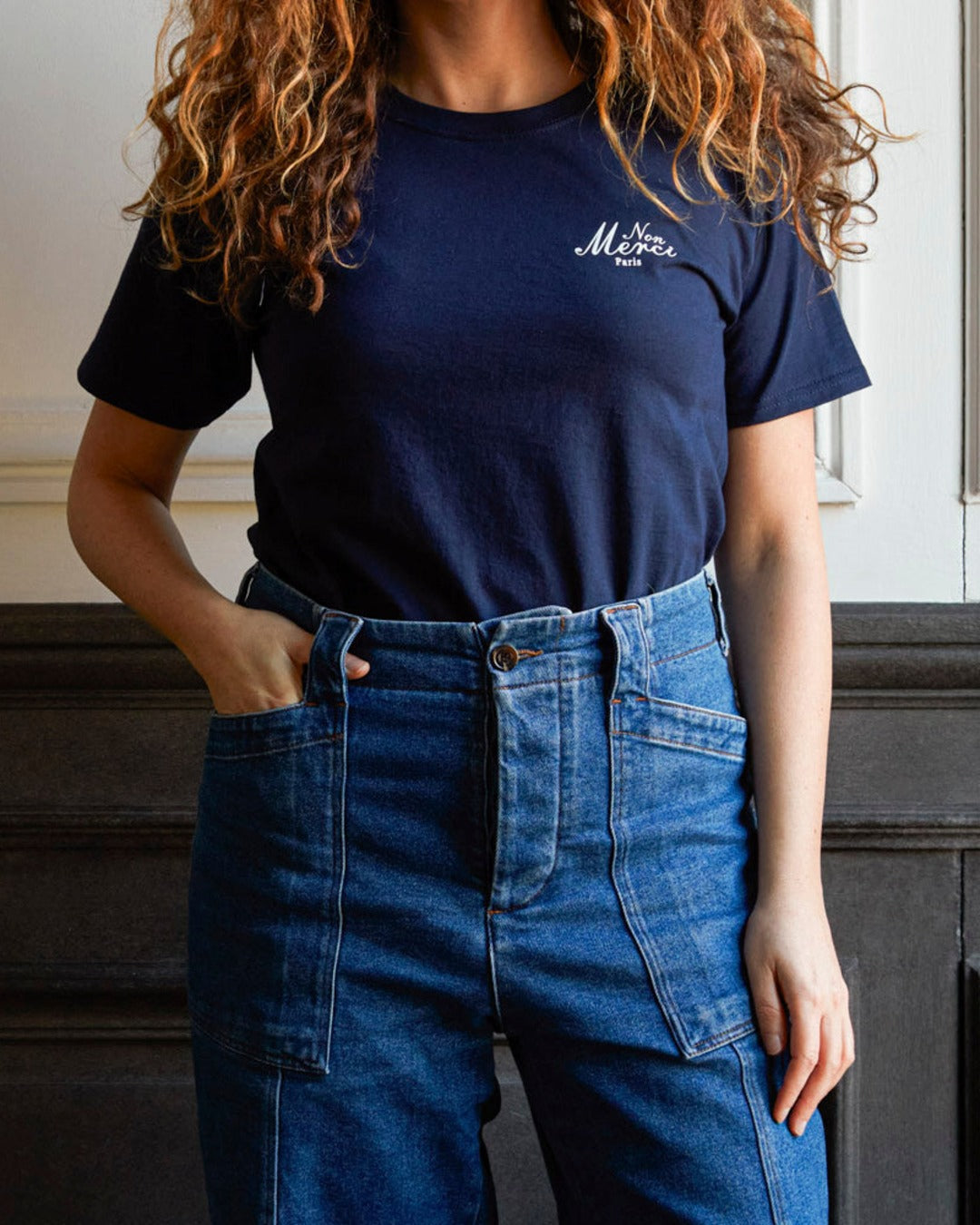 Merci - Non Merci "Left Bank" T-Shirt - Navy Blue