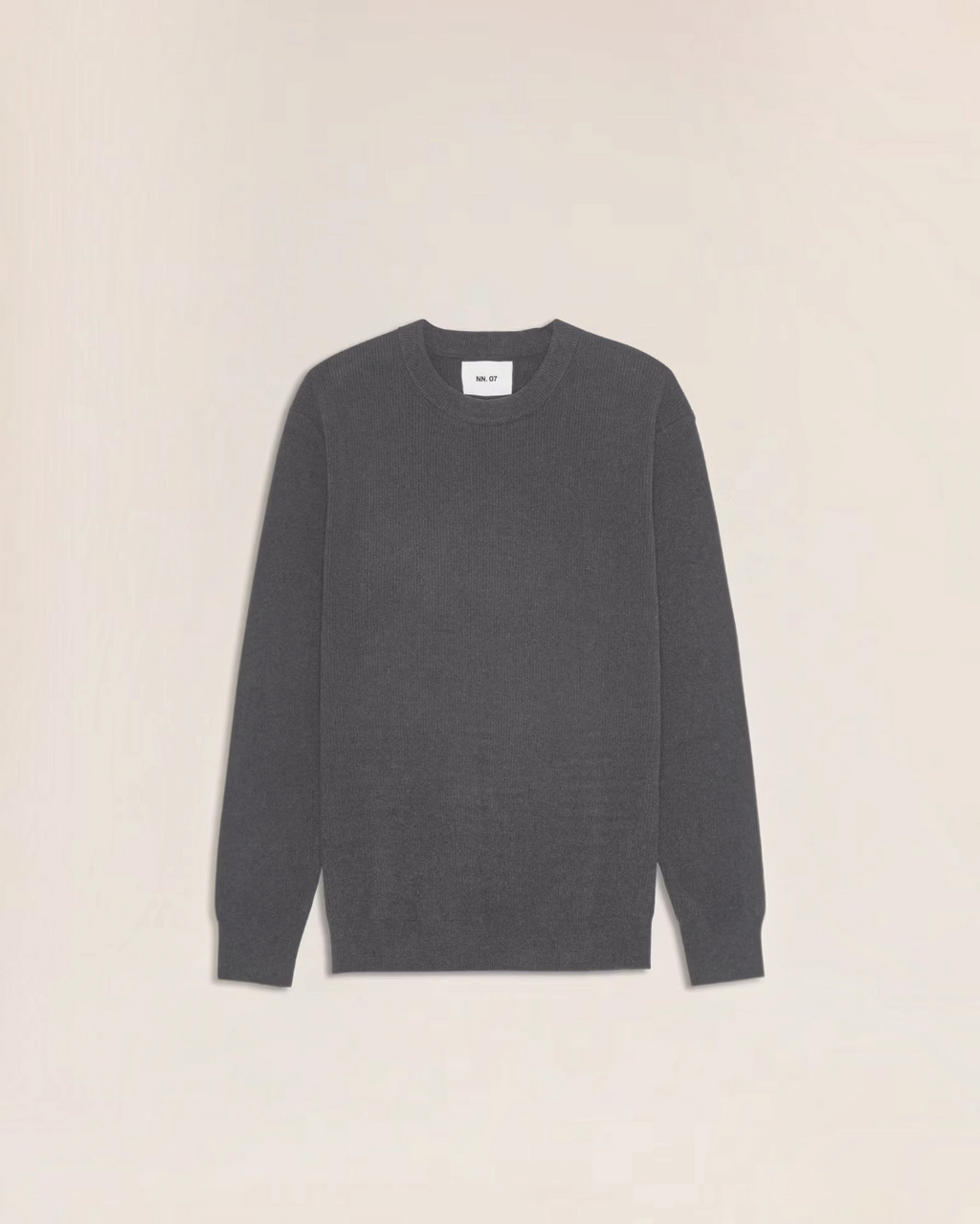 Pull Merci Paris NN.07 Danny gris à col rond en maille légère avec finitions côtelées
