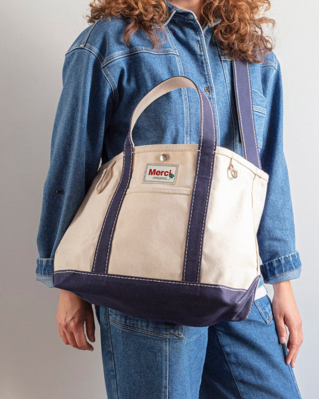 Merci - Candide shopping bag in canvas - Navy