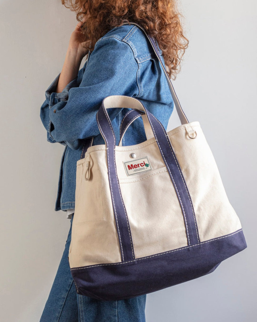 Merci - Candide shopping bag in canvas - Navy