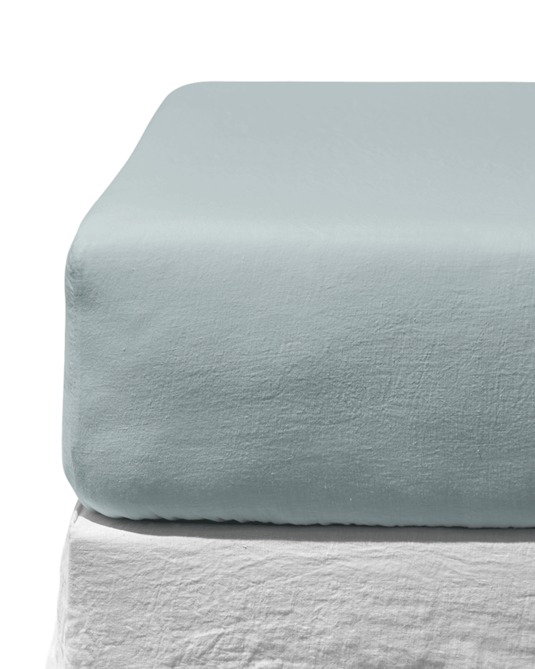 Merci - Washed linen fitted sheet - Vesuvius Grey