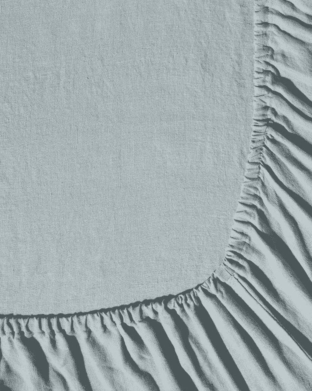 Merci - Washed linen fitted sheet - Vesuvius Grey