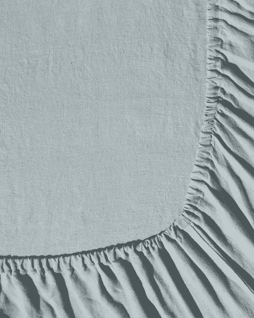 Merci - Washed linen fitted sheet - Vesuvius Grey