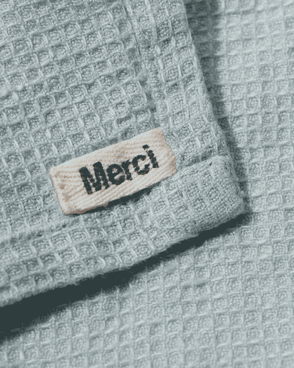 Merci - Serviette De Bain En Lin Nid D'Abeille - Gris Vésuve