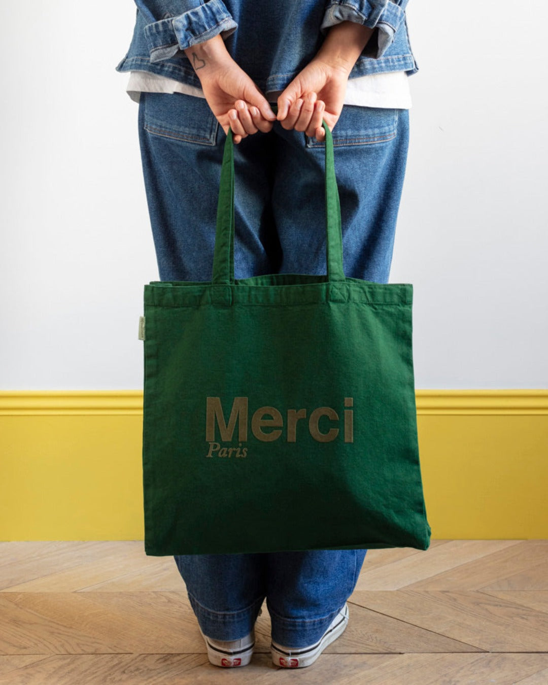Merci - Tote Bag En Coton - Vert