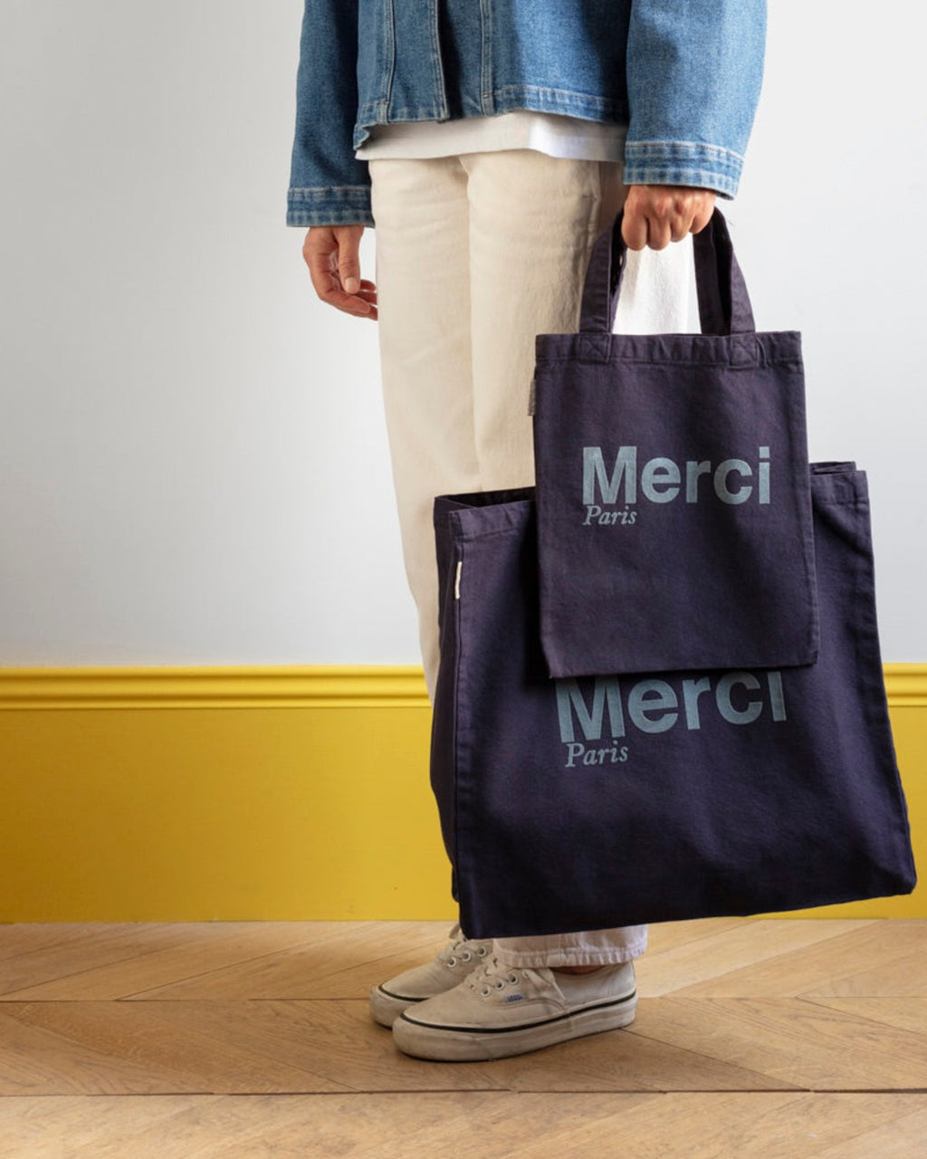 Merci - Cotton Tote Bag - Navy