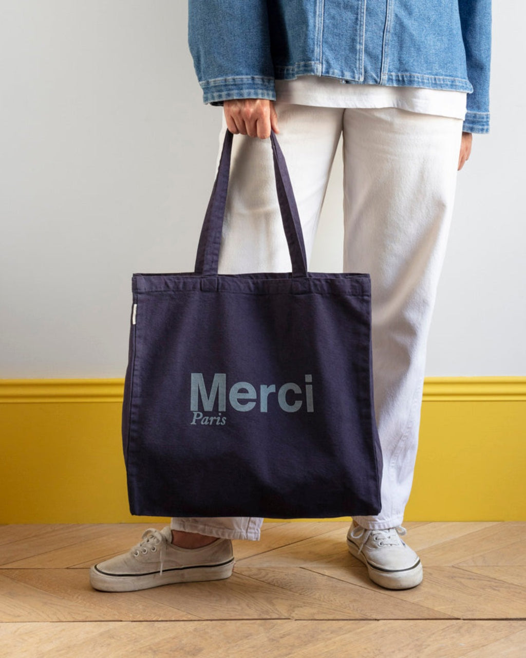 Merci - Cotton Tote Bag - Navy