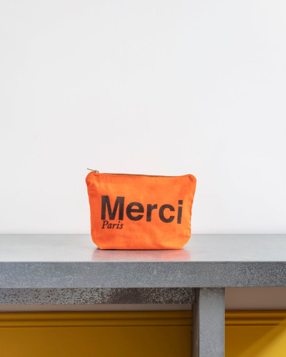 Merci - Pochette En Coton - Orange & Marron