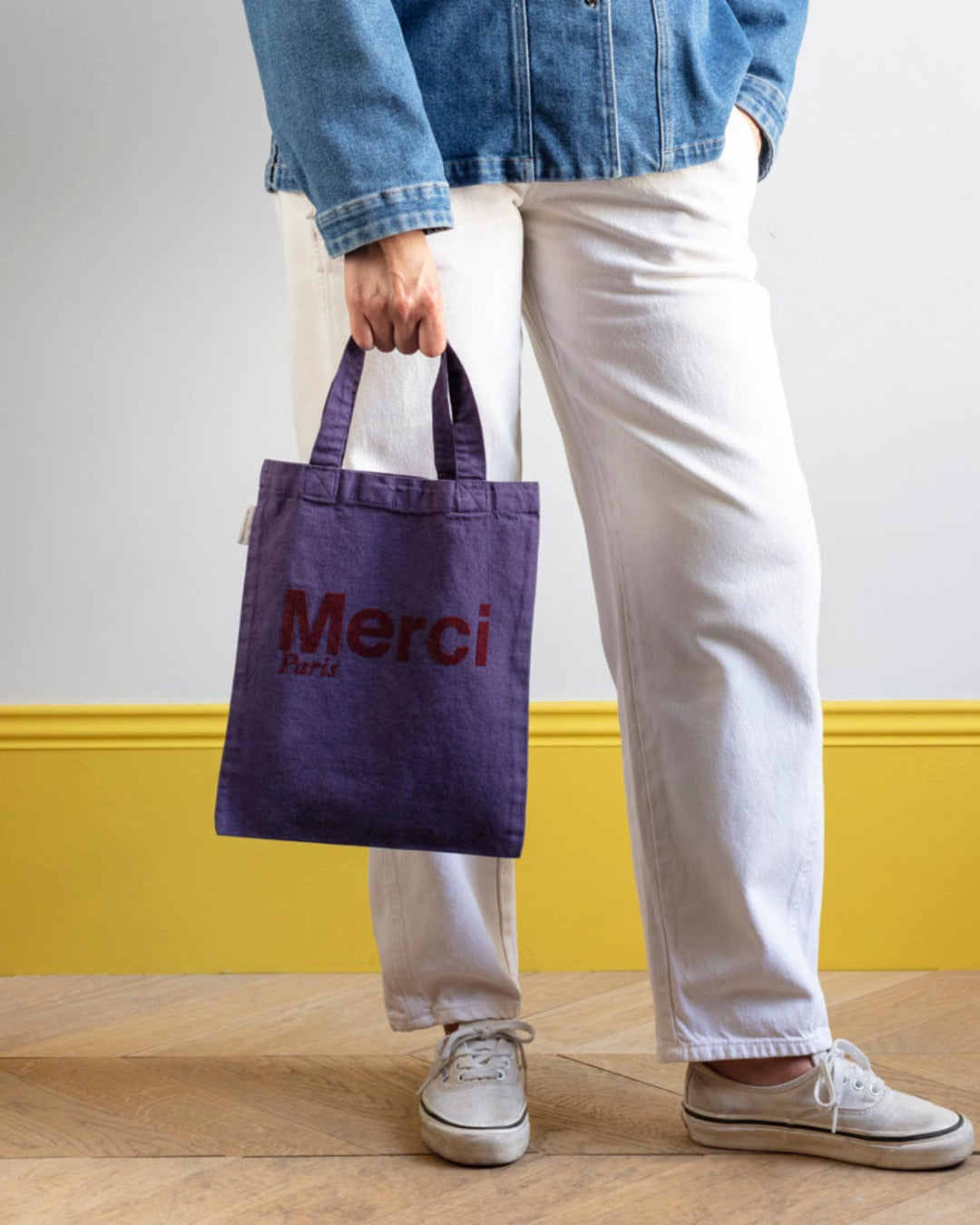 Merci - Cotton Tote Bag - Purple & Burgundy