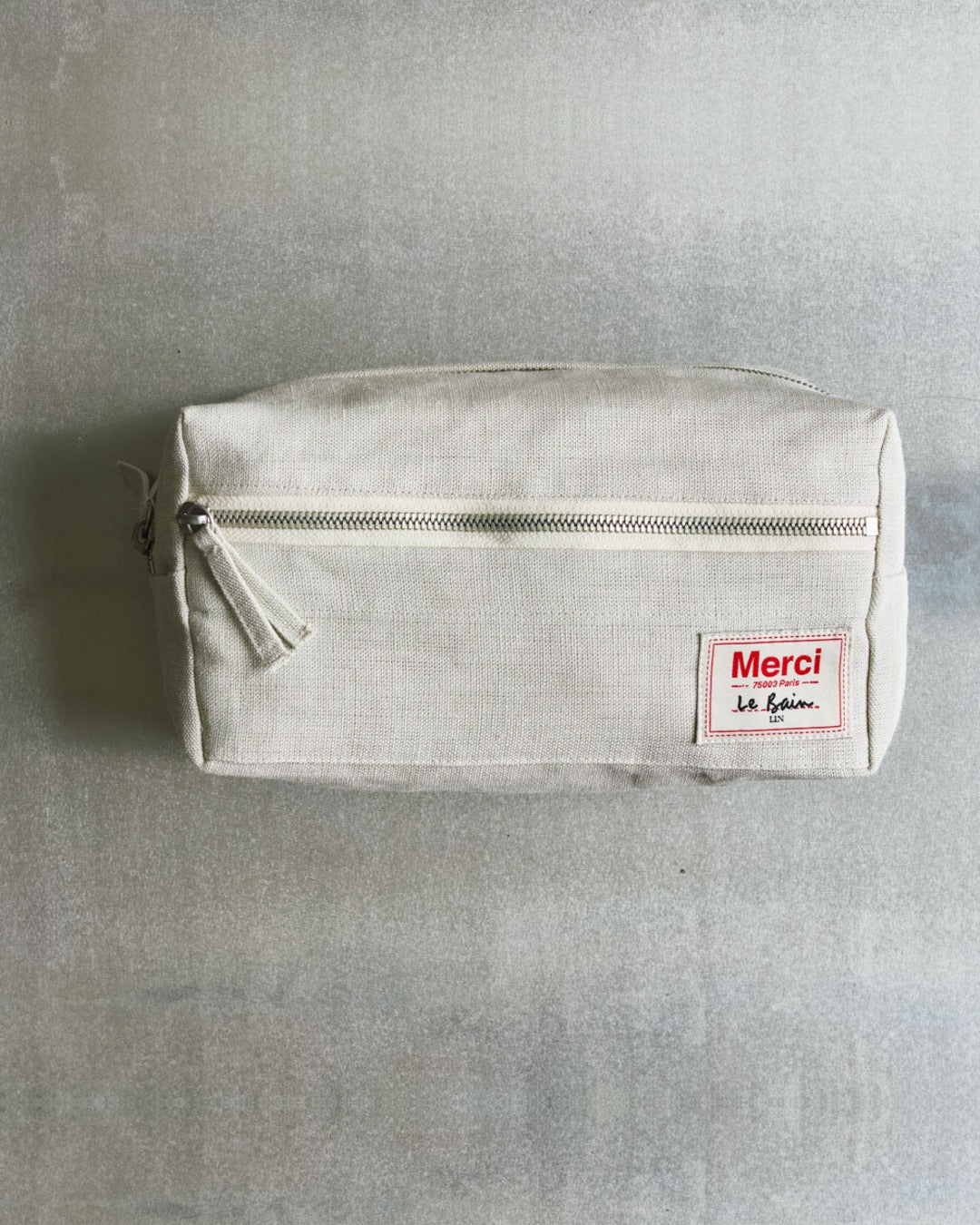 Merci - Washed linen toiletry bag - Stone