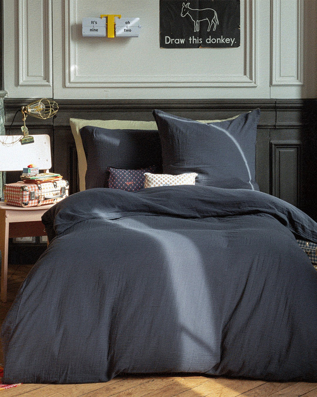 Merci x Caramel - Caramel x Merci - Cotton gauze duvet's cover - Charcoal Grey