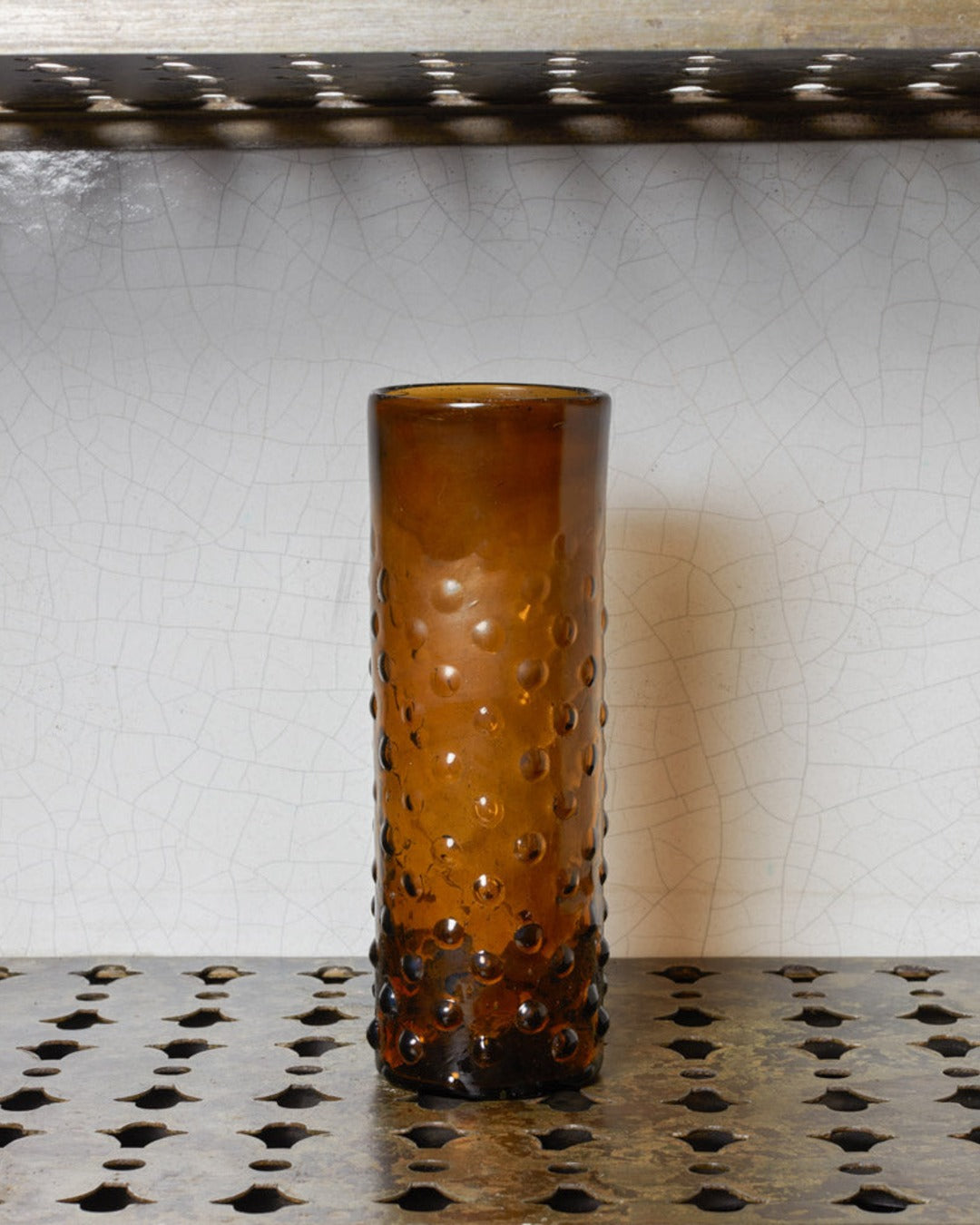 Salaheddin - Bubble vase in blown glass - Amber