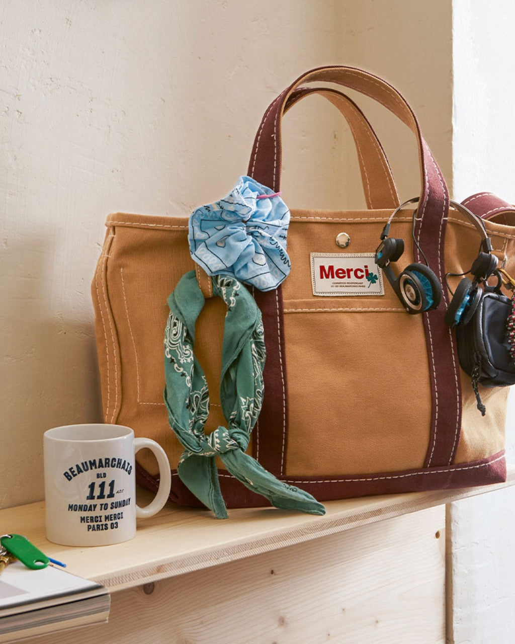 Merci - Cabas Candide En Canvas - Marron