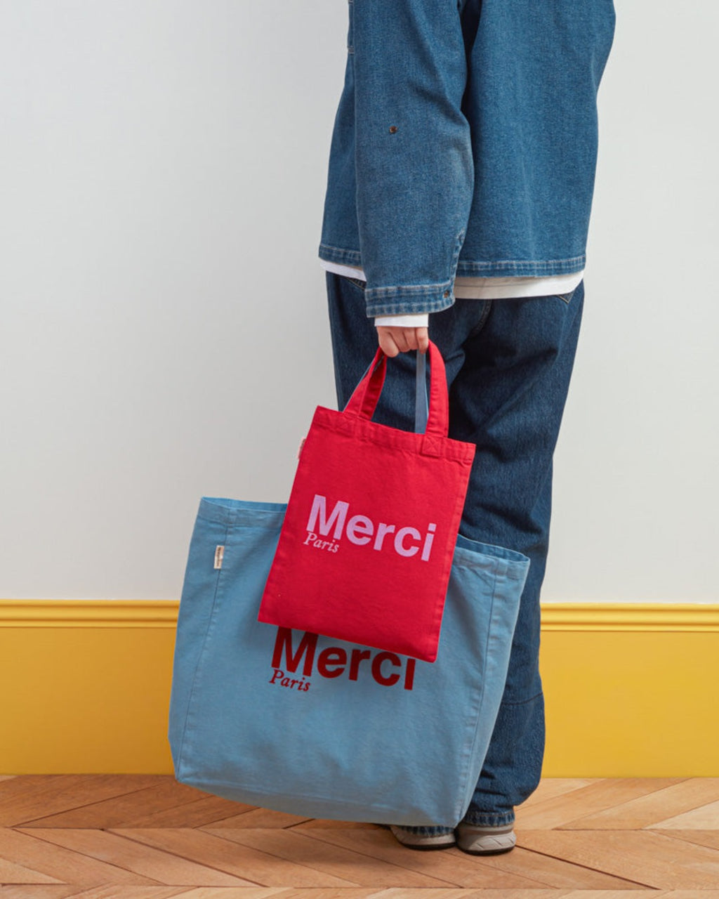 Merci - Tote Bag En Coton - Rouge & Violet