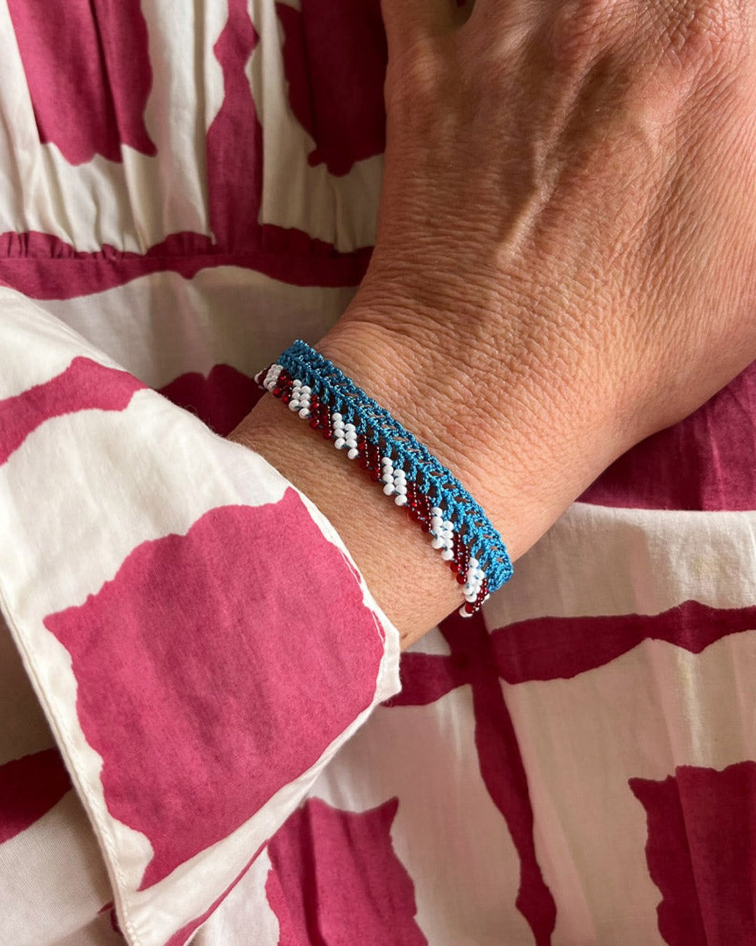 Ottomania - Bracelet Crochet Stripes - Bleu