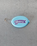 Merci - Porte Clé Monnaie - Bleu