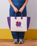 Merci - Clover-Heart Shopping Bag - Purple