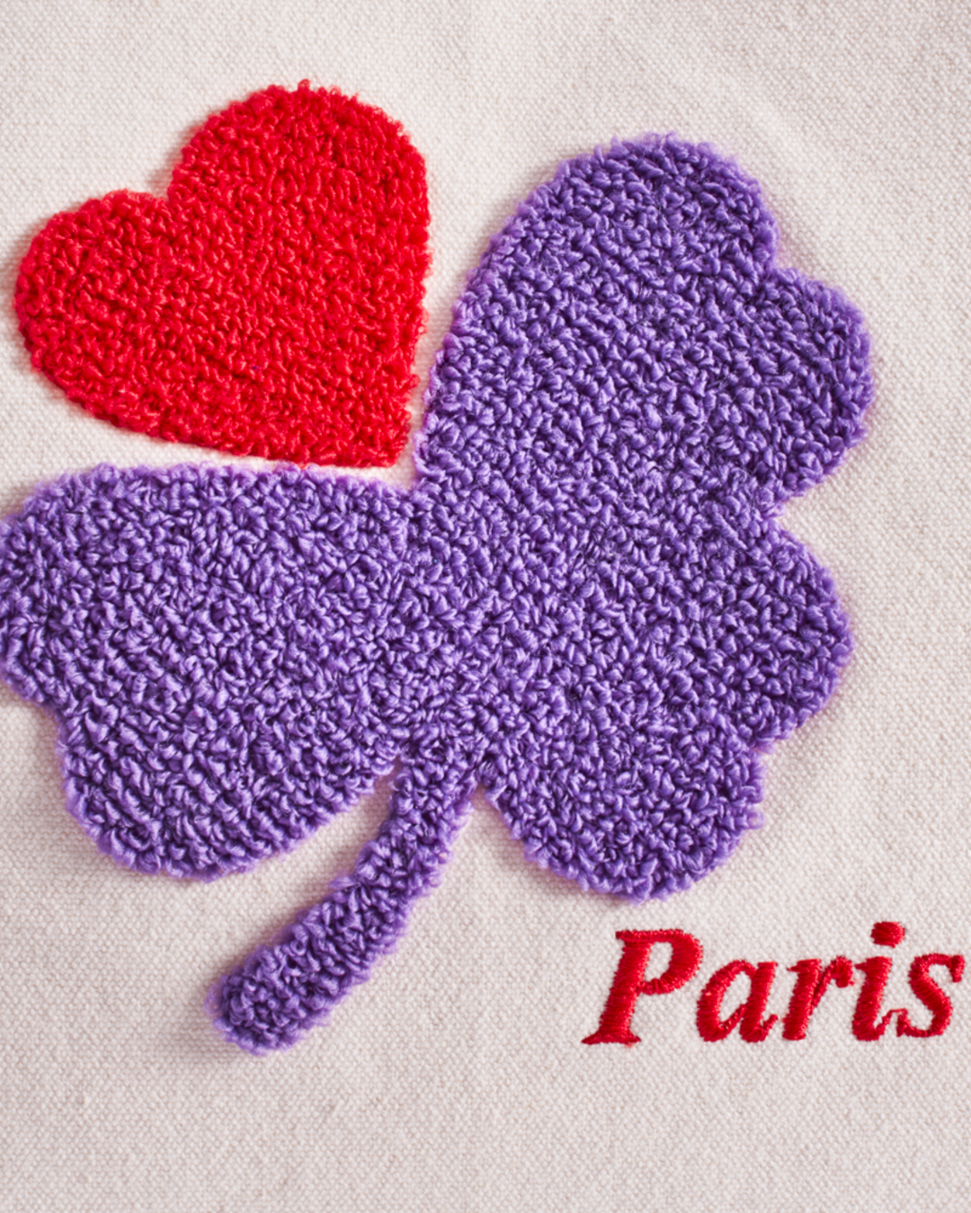 Merci - Clover-Heart Shopping Bag - Purple