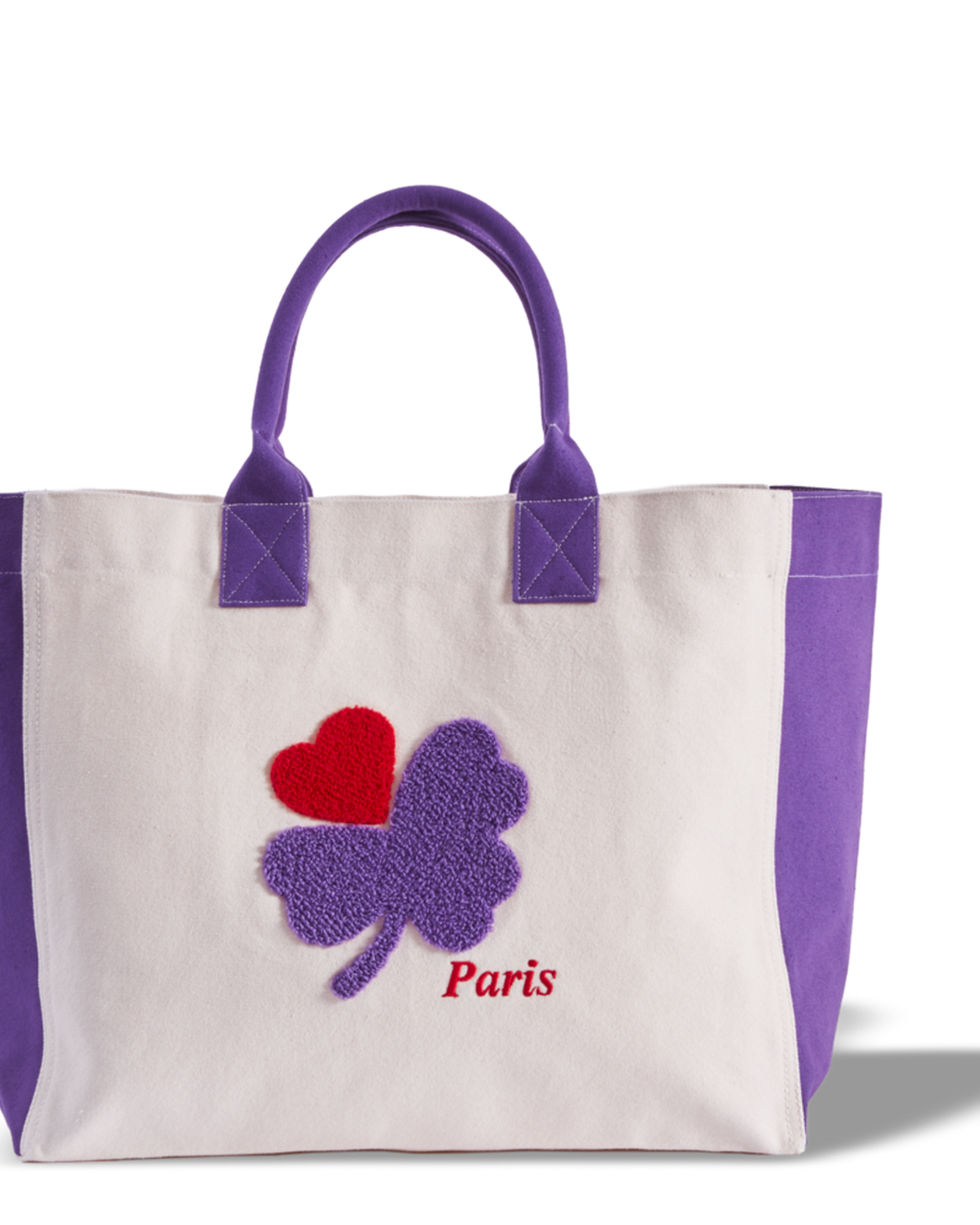 Merci - Clover-Heart Shopping Bag - Purple