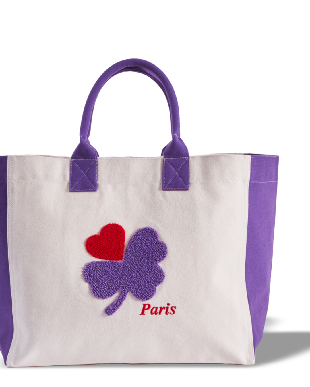 Merci - Clover-Heart Shopping Bag - Purple