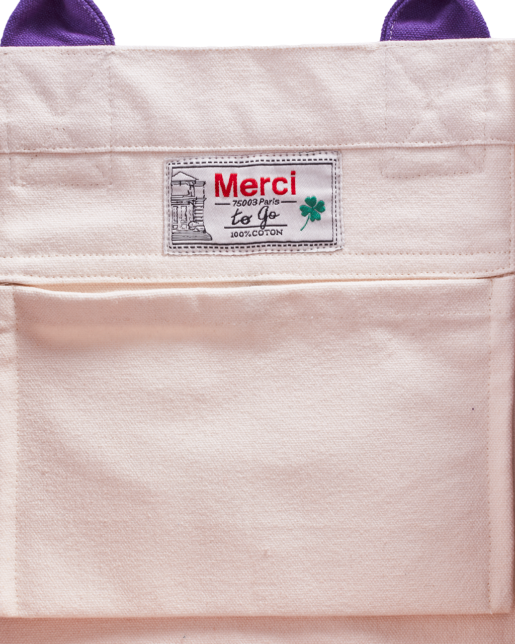 Merci - Clover-Heart Shopping Bag - Purple