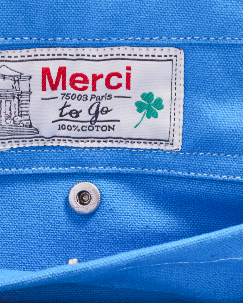 Merci - Clover-Heart Shopping Bag - Blue