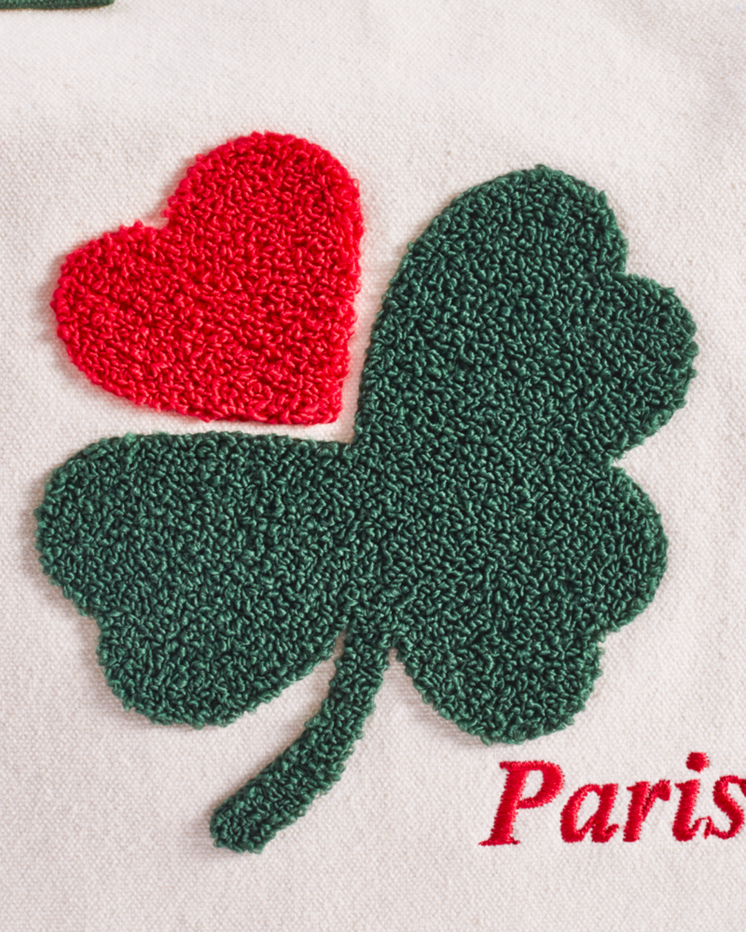 Merci - Clover-Heart Shopping Bag - Green