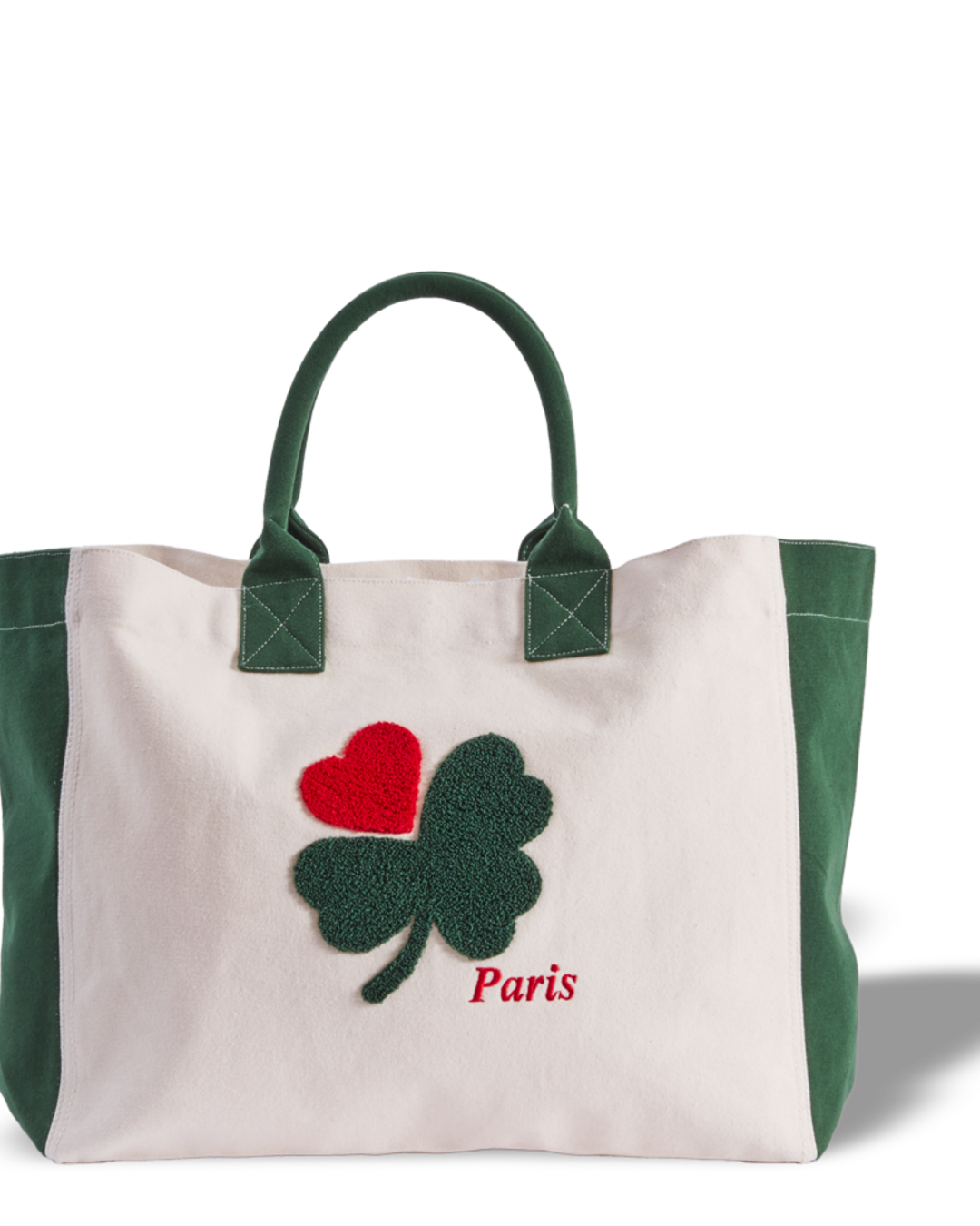 Merci - Clover-Heart Shopping Bag - Green