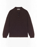 Pull polo Merci Paris Masscob marron glacé en maille douce de mohair et laine mérinos à coupe oversize