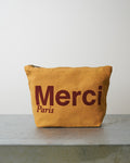 Merci - Pochette En Coton - Beige & Marron