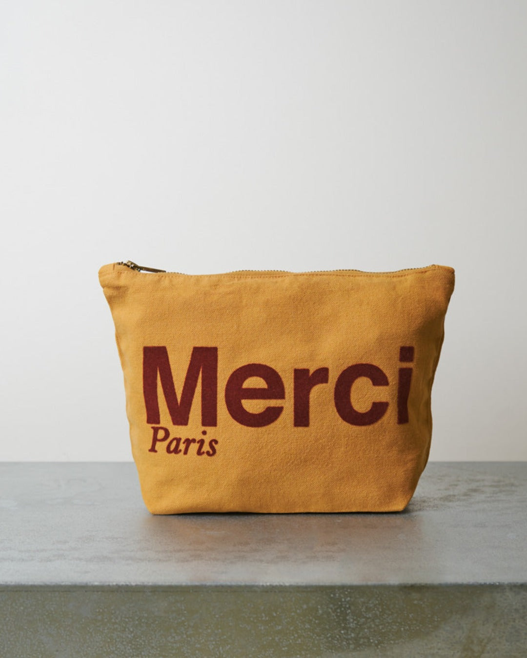 Merci - Pochette En Coton - Beige & Marron
