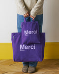 Merci - Tote Bag En Coton - Violet & Lila