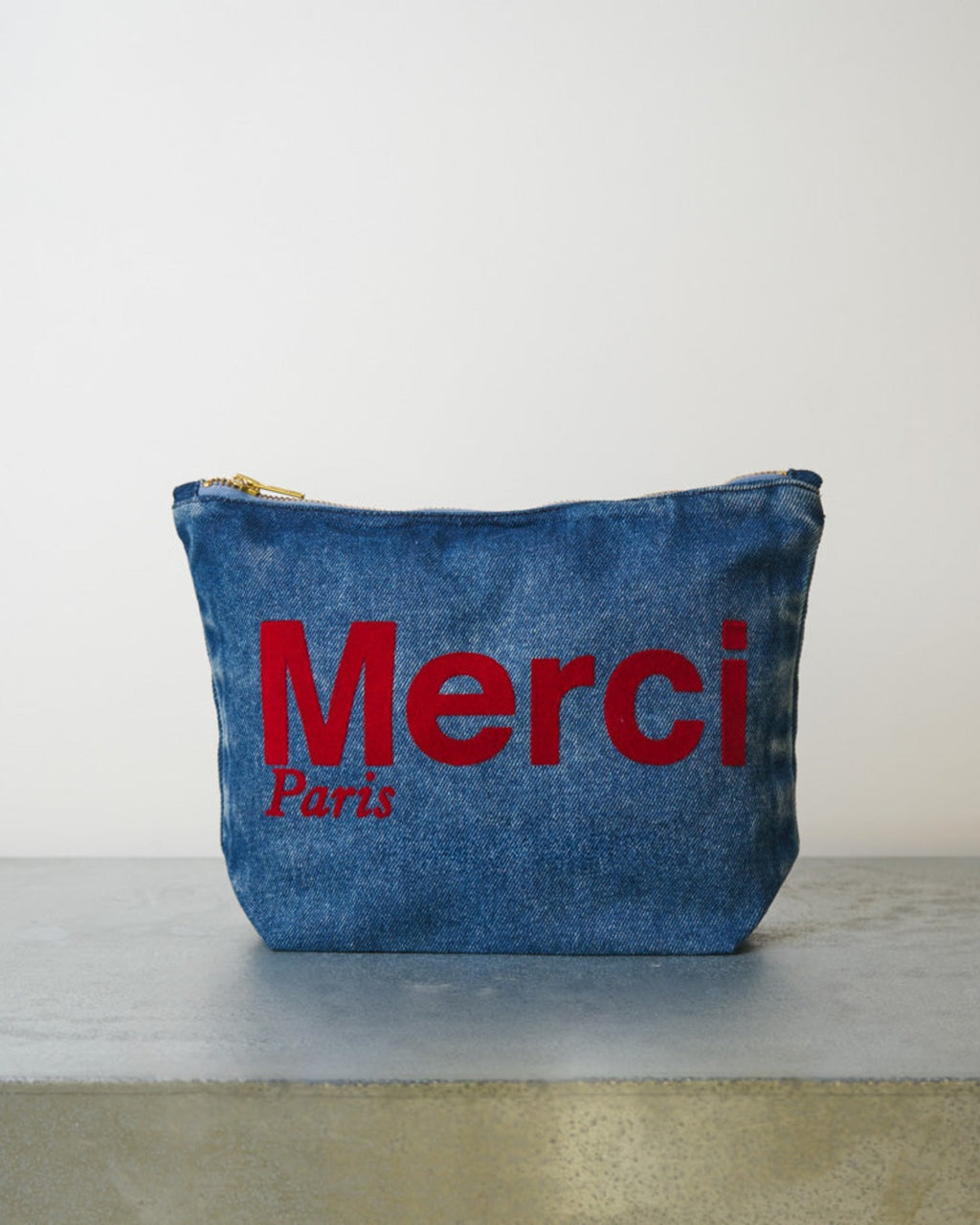 Merci - Pochette En Coton - Denim