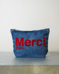 Merci - Pochette En Coton - Denim