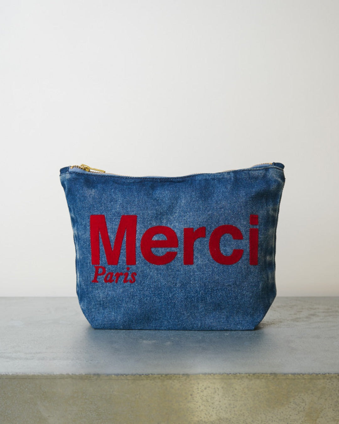 Merci - Pochette En Coton - Denim