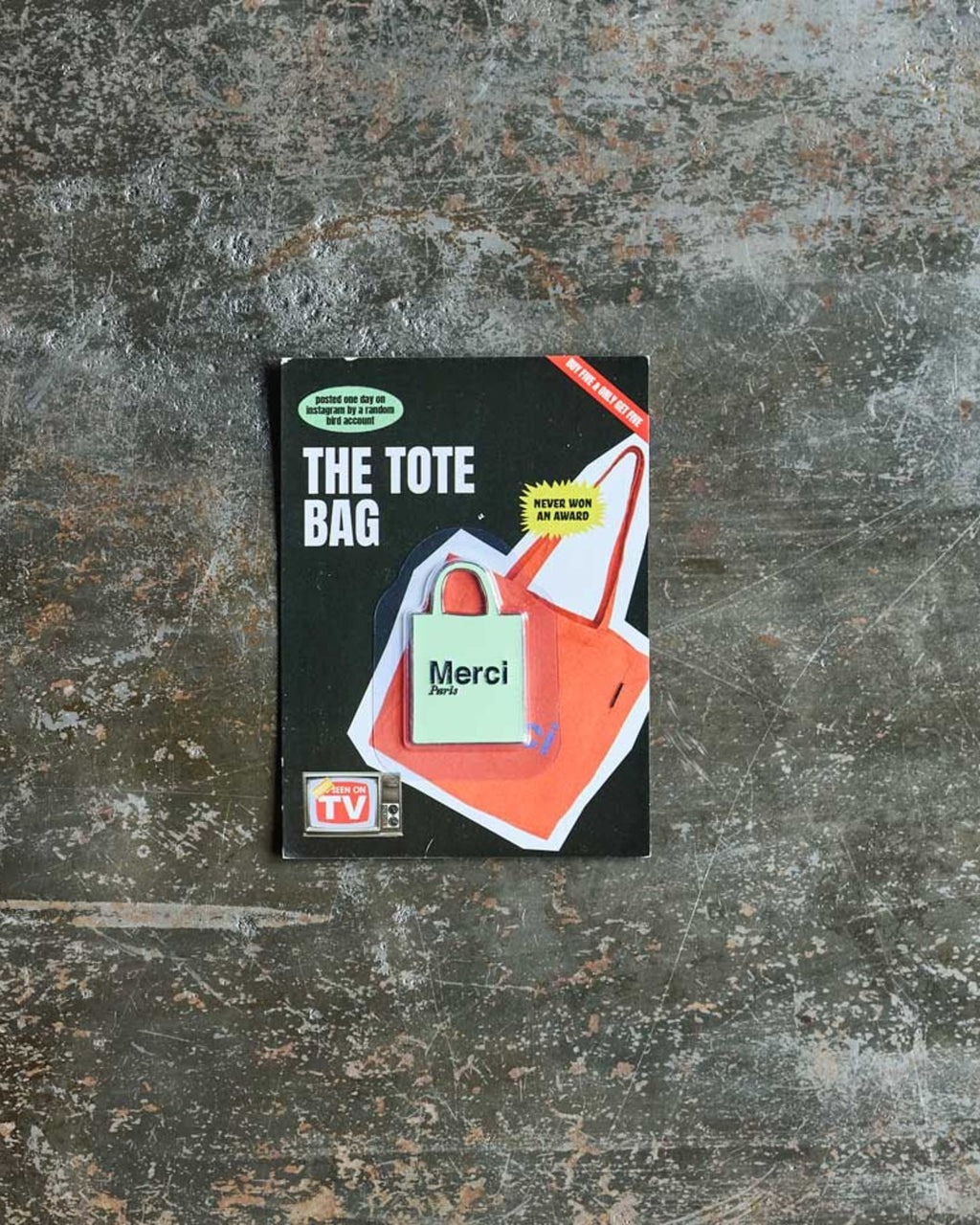 Merci - metal magnet - Green Tote bag