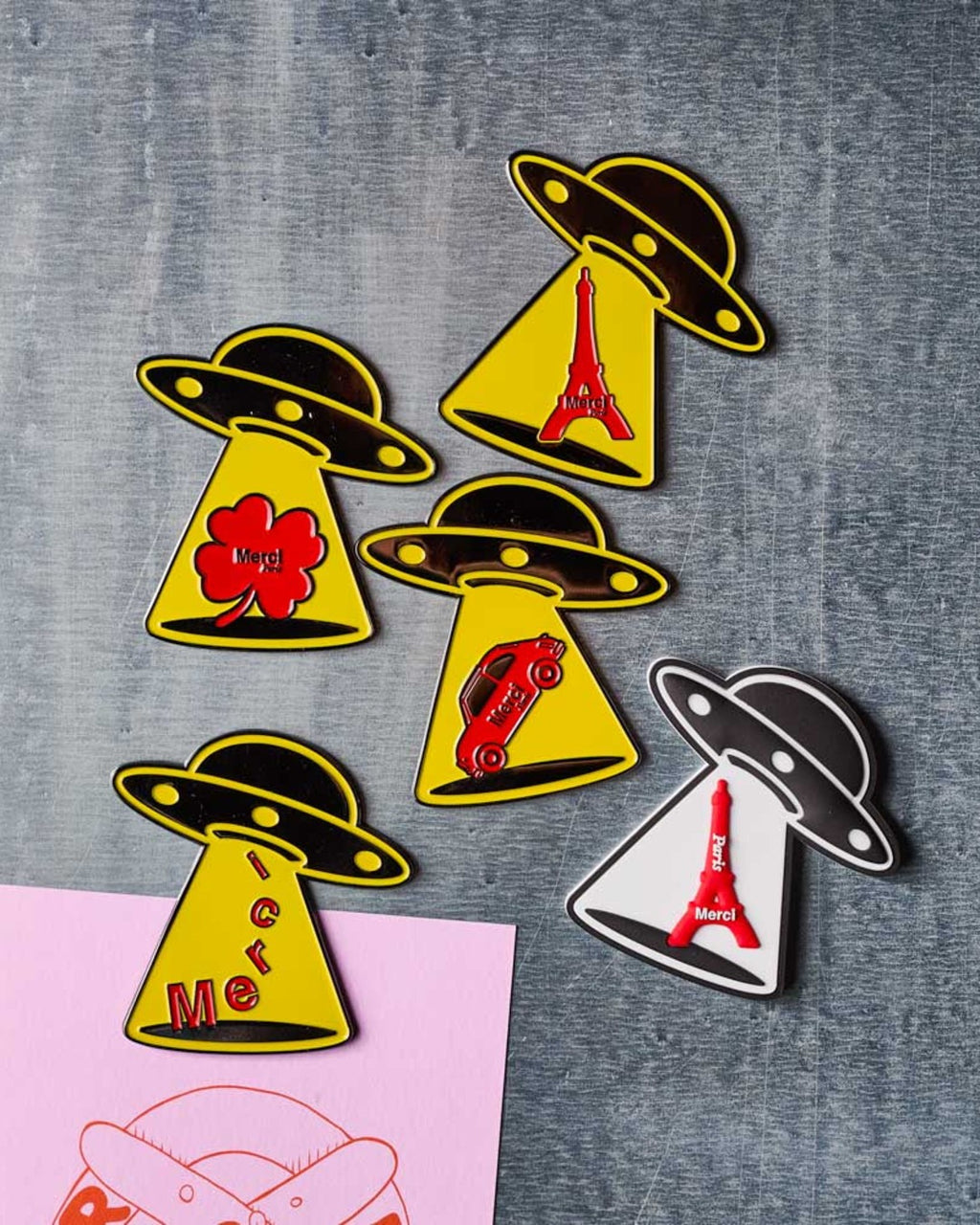 Merci - Magnet En Métal Ufo Tour Eiffel
