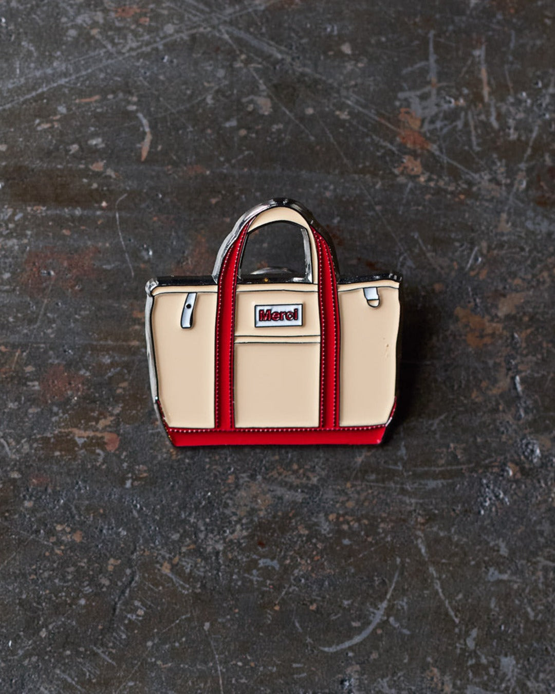Merci - Broche En Métal Cabas Candide
