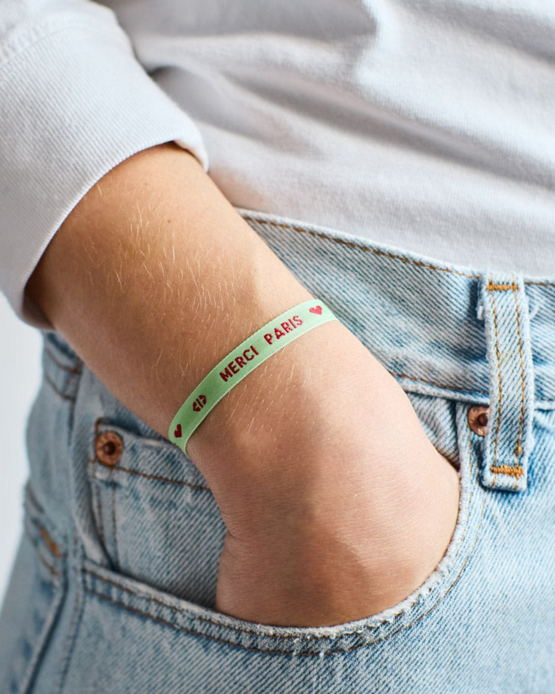 Merci - Bracelet Ruban Paris - Vert