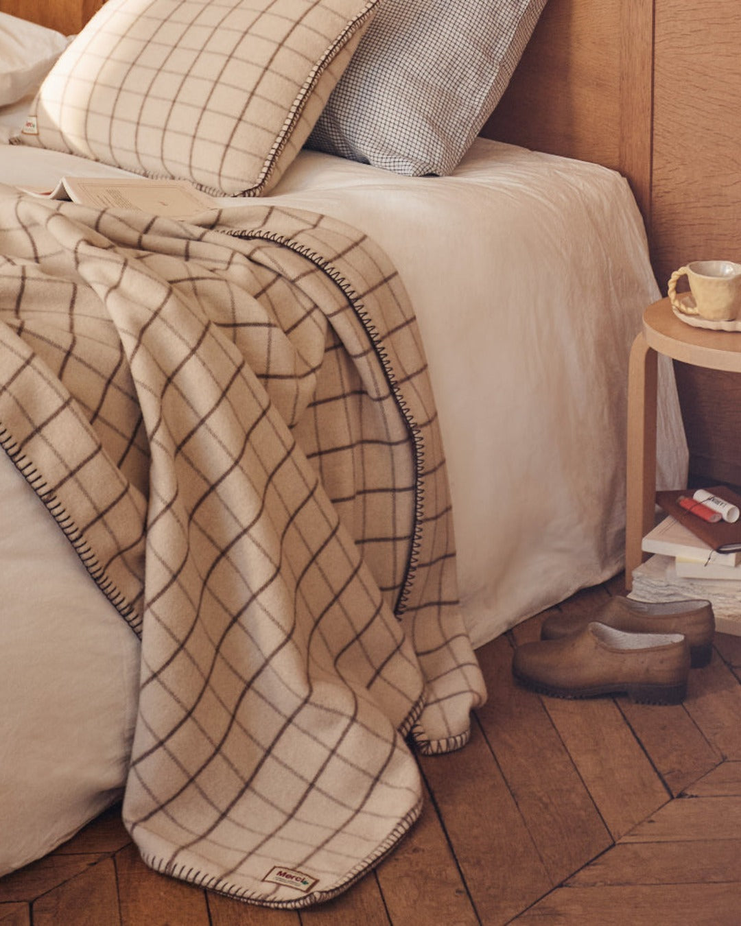 Merci - blanket - Cha Iro Brown Check