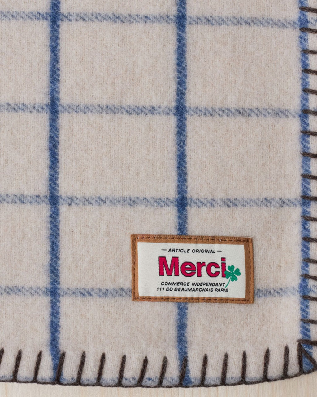 Merci - Couverture - Carreaux Bleu Shibori