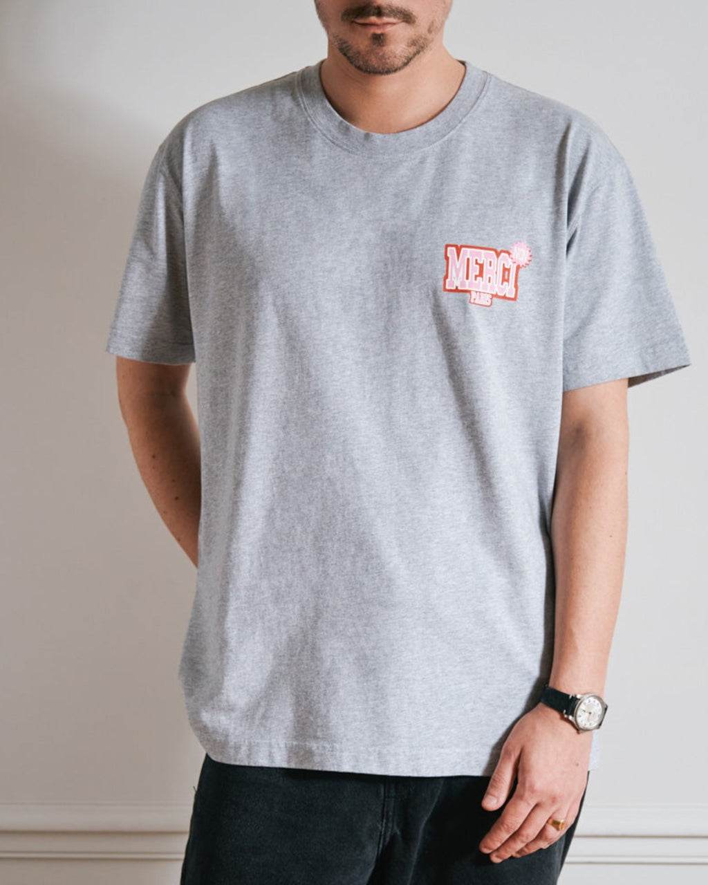 Merci - T-Shirt Non Merci College - Gris