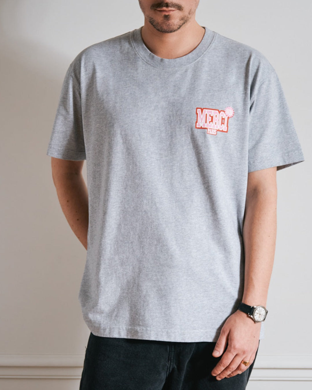 Merci - T-Shirt Non Merci College - Gris