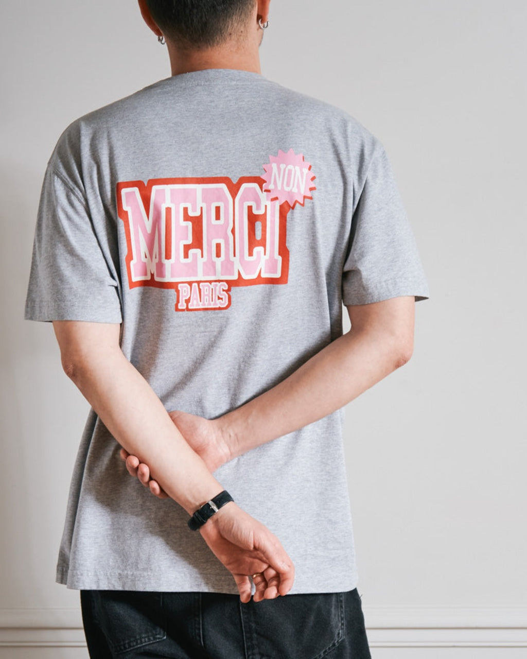 Merci - T-Shirt Non Merci College - Gris