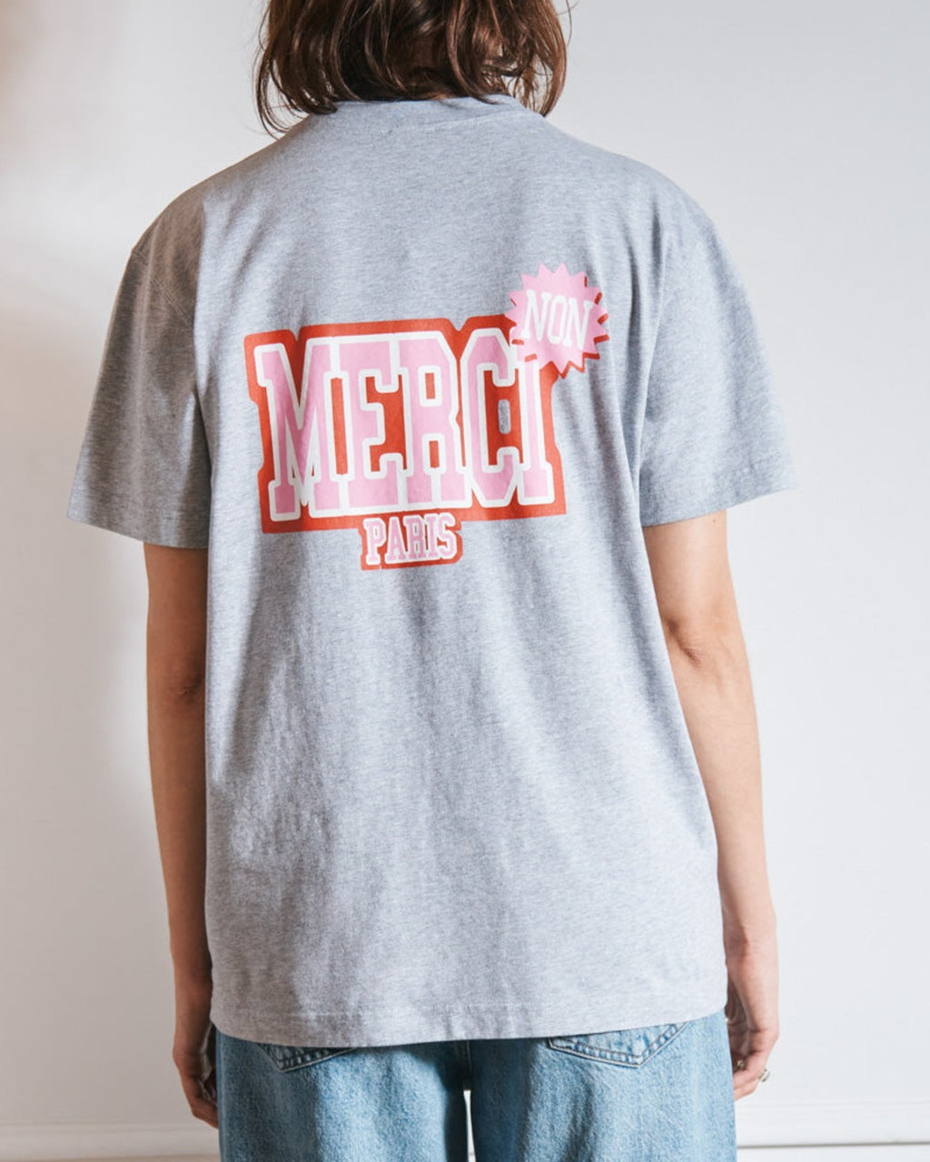 Merci - T-Shirt Non Merci College - Gris