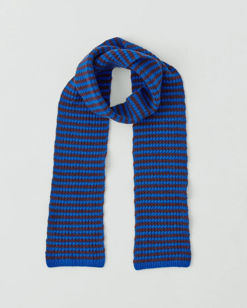 Toast - Echarpe Laine Micro Cable - Cobalt & Prune